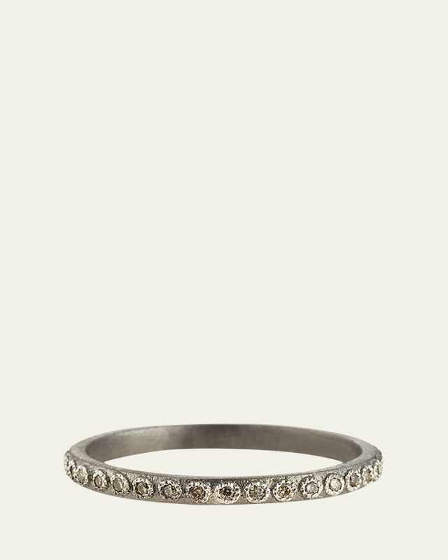 New World Silver Stackable Ring with Champagne Diamonds